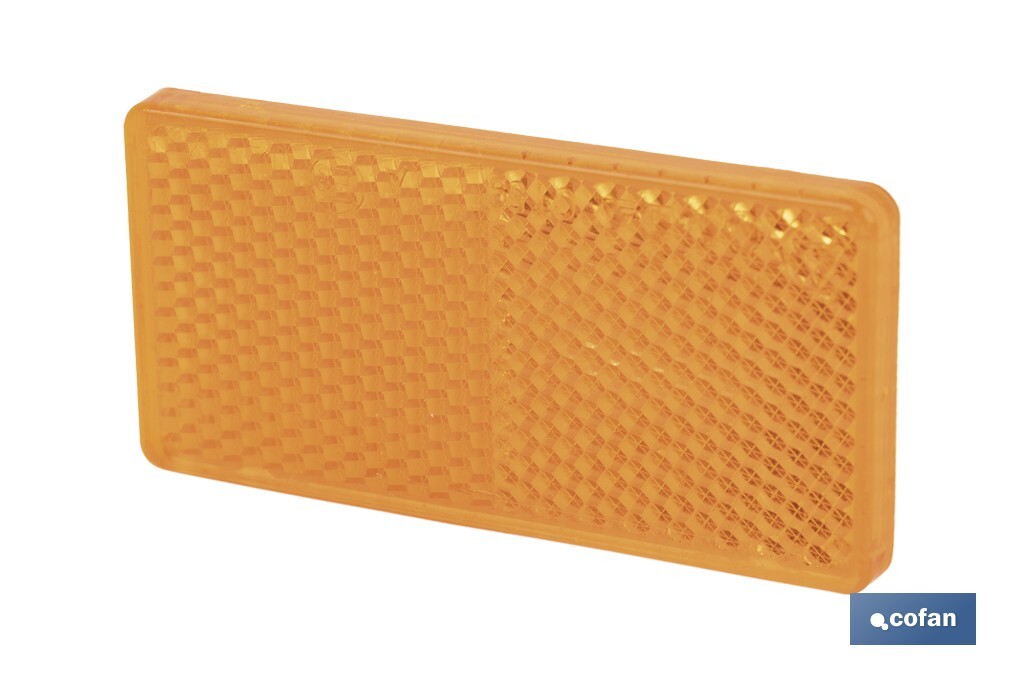 Adhesive rectangular reflector | Approved product | Available in 3 different colours | Size: 71 x 35 mm - Cofan