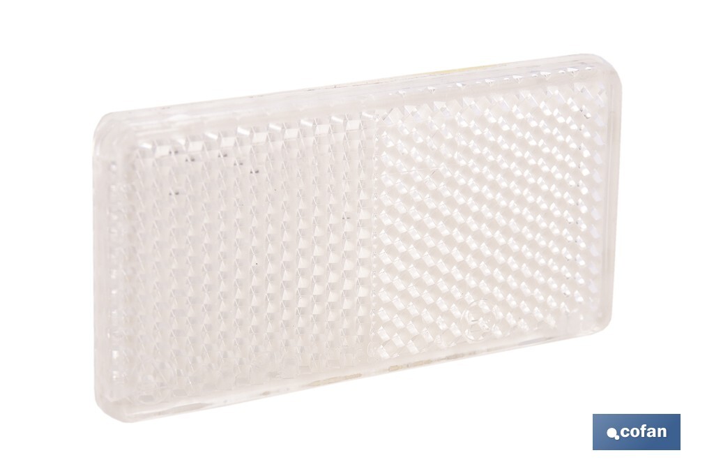 Adhesive rectangular reflector | Approved product | Available in 3 different colours | Size: 71 x 35 mm - Cofan