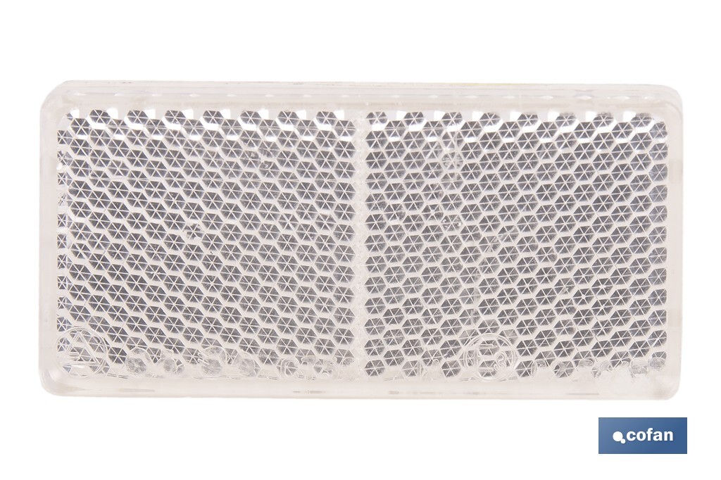 Adhesive rectangular reflector | Approved product | Available in 3 different colours | Size: 71 x 35 mm - Cofan