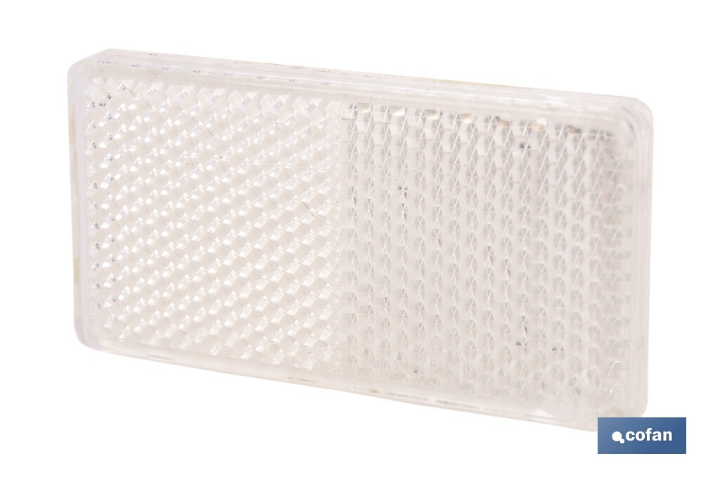 Adhesive rectangular reflector | Approved product | Available in 3 different colours | Size: 71 x 35 mm - Cofan