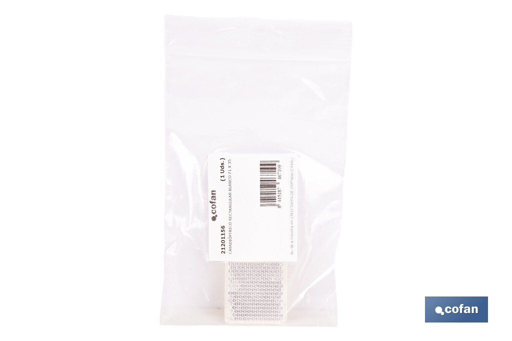 Adhesive rectangular reflector | Approved product | Available in 3 different colours | Size: 71 x 35 mm - Cofan