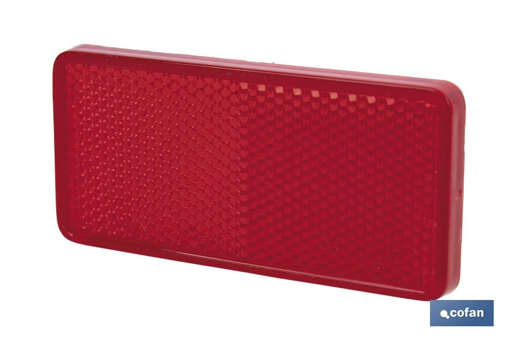 Adhesive rectangular reflector | Approved product | Available in 3 different colours | Size: 94 x 44 mm - Cofan