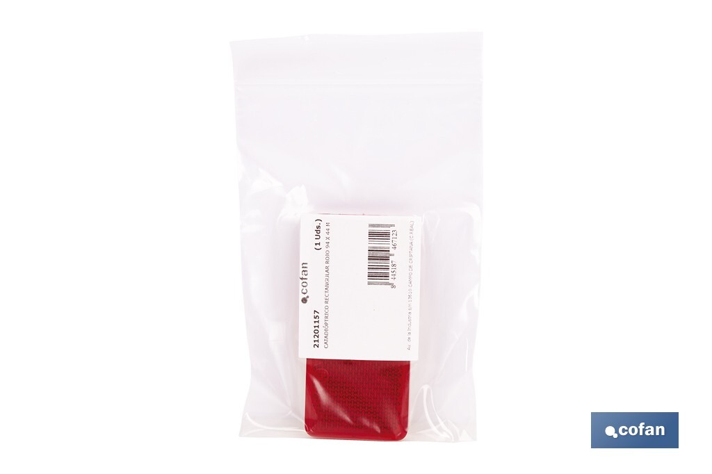 Adhesive rectangular reflector | Approved product | Available in 3 different colours | Size: 94 x 44 mm - Cofan