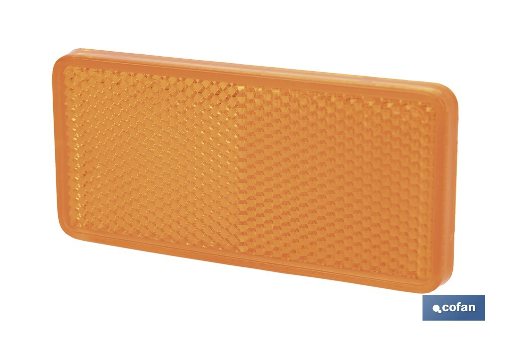 Adhesive rectangular reflector | Approved product | Available in 3 different colours | Size: 94 x 44 mm - Cofan