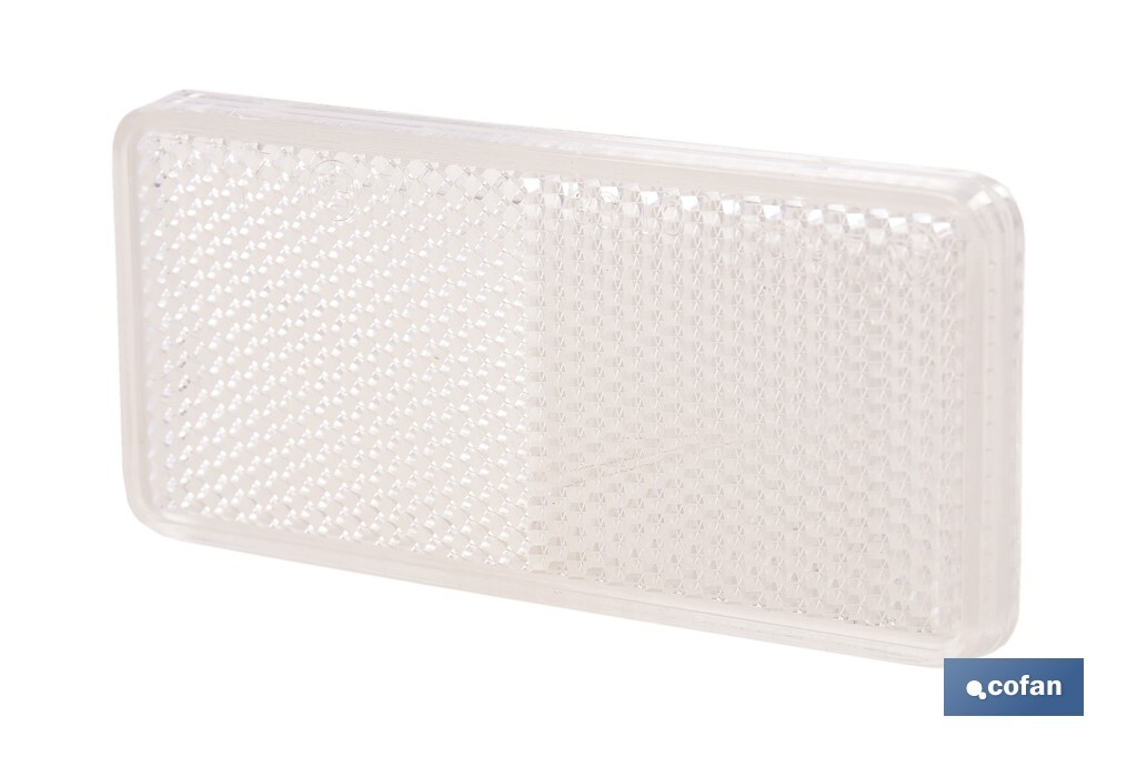Adhesive rectangular reflector | Approved product | Available in 3 different colours | Size: 94 x 44 mm - Cofan
