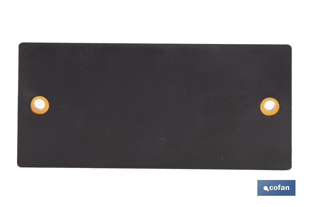 Rectangular reflector with holes | Screws not included | Approved product | Available in 3 different colours | Size: 106 x 50 mm - Cofan