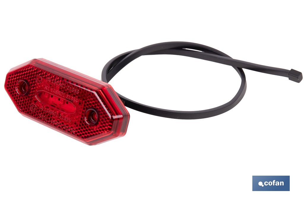 Luz de gálibo trasera LED roja 12/24V | IP68 Homologada ECE R3 para camión, remolque y caravana - Cofan