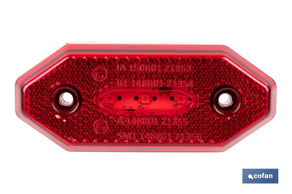 Luz de gálibo trasera LED roja 12/24V | IP68 Homologada ECE R3 para camión, remolque y caravana - Cofan