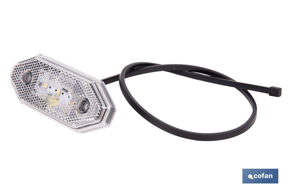 Luz de gálibo delantera LED blanca 12/24V | IP68 Homologada ECE R7 para camión, remolque y tráiler - Cofan