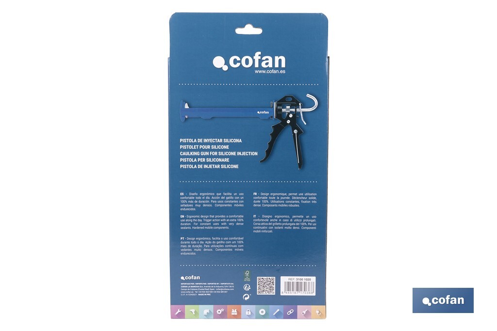 Pistolet à silicone professionnel | Pistolet pour scellant en aluminium | Pour cartouches de 310 ml - Cofan