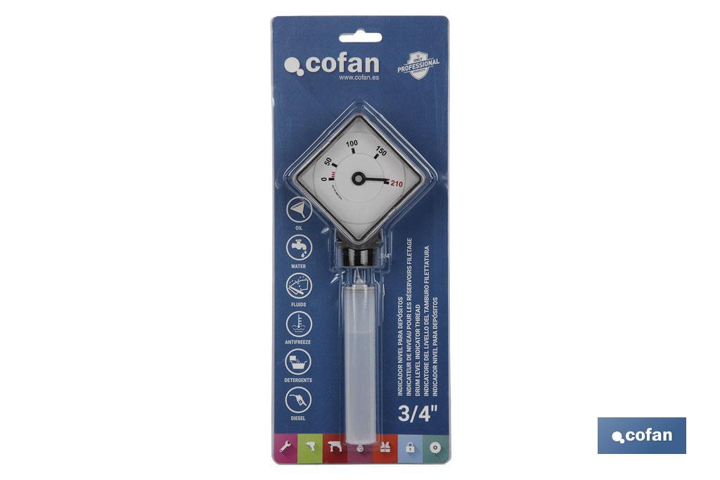 INDICADOR NIVEL PARA DEPÓSITOS ROSCA 3/4" - Cofan