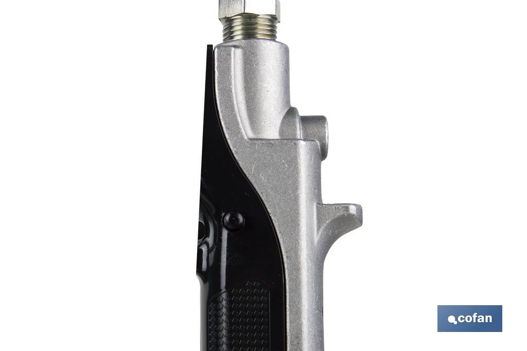 Pistola Lubricante Recta | Fabricada en Aluminio | Manguera Flexible | Boquilla Antigoteo Recta | Pistola de Gran Precisión - Cofan