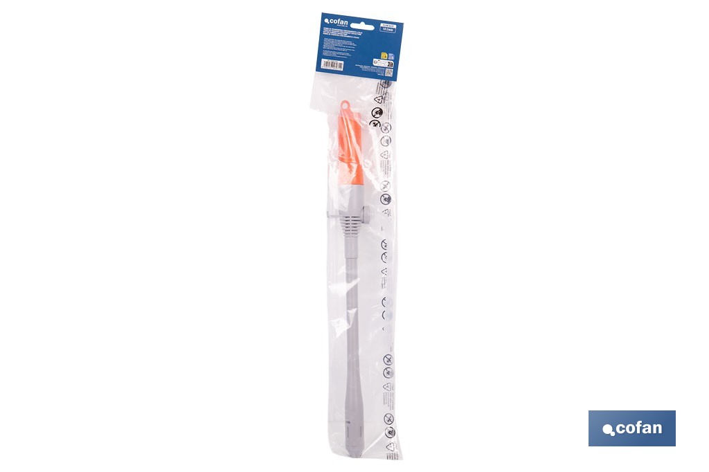 Bomba de transferencia de líquidos portátil | Funcionamiento a pilas | Bomba autocebante con manguera de 60 cm - Cofan