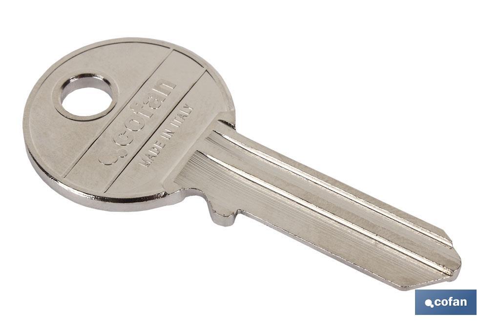 Chiavi seghettate grezze | Copia di chiavi per serrature di persiane | Confezione da 5 chiavi grezze - Cofan