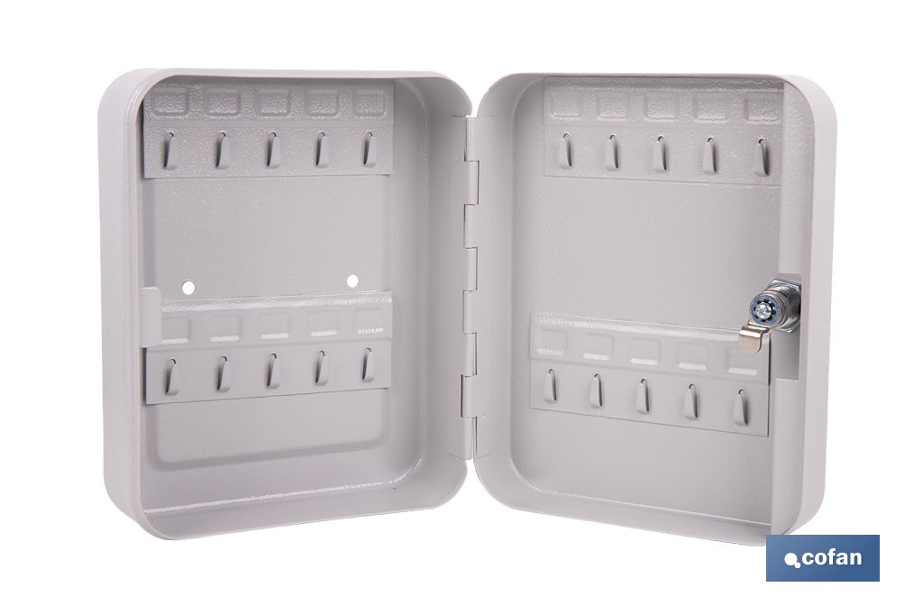 Armario metálico para llaves con cerradura | Incluye 2 llaves y kit de fijación | Disponible para 20, 40, 60 y 80 llaves - Cofan