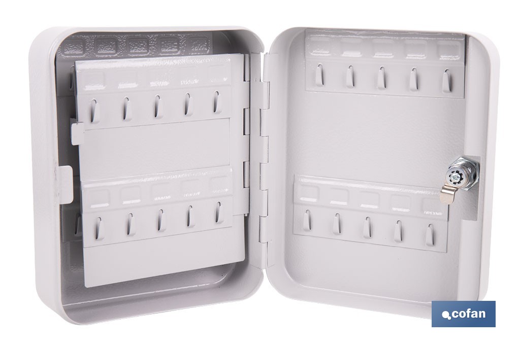 Armario metálico para llaves con cerradura | Incluye 2 llaves y kit de fijación | Disponible para 20, 40, 60 y 80 llaves - Cofan
