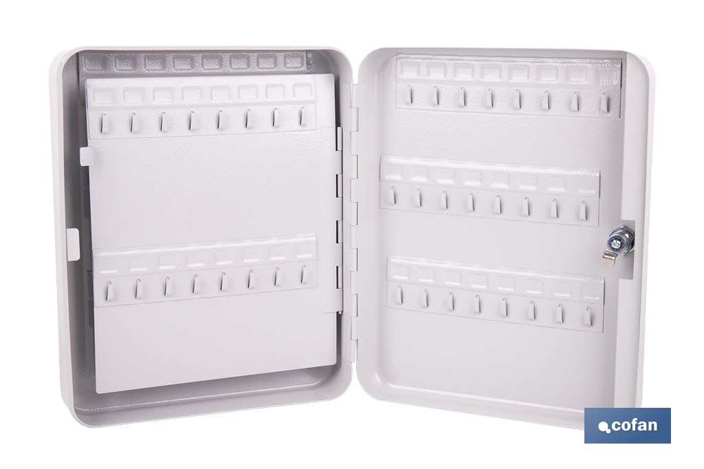 Armario metálico para llaves con cerradura | Incluye 2 llaves y kit de fijación | Disponible para 20, 40, 60 y 80 llaves - Cofan