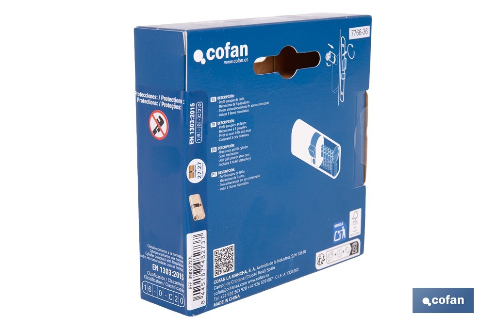 Cilindro Ovalado de perfil ovalado en acabado latón | Varias medidas disponibles - Cofan