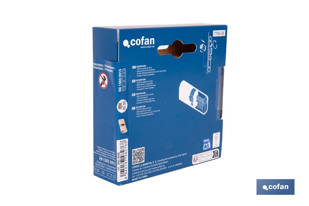Cilindro Ovalado de perfil ovalado en acabado latón | Varias medidas disponibles - Cofan