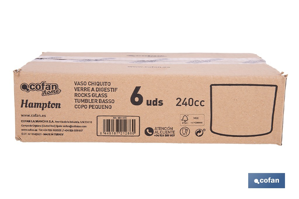 Vaso de Licor Hampton 24 cl - Cofan