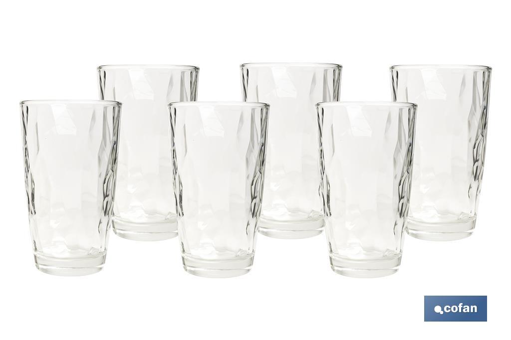 Pack de 6 verres hauts Modèle Jade | Disponibles en différentes contenances | Plusieurs couleurs - Cofan