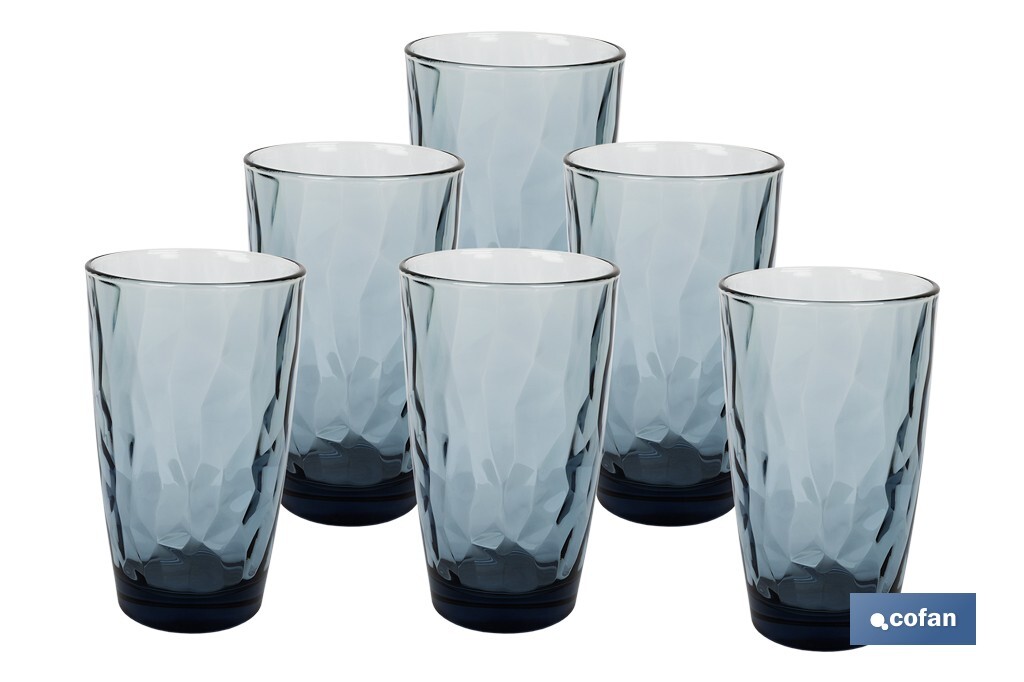 Pack de 6 verres hauts Modèle Jade | Disponibles en différentes contenances | Plusieurs couleurs - Cofan