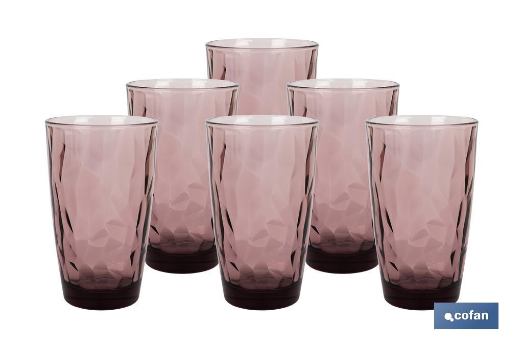 Pack de 6 verres hauts Modèle Jade | Disponibles en différentes contenances | Plusieurs couleurs - Cofan