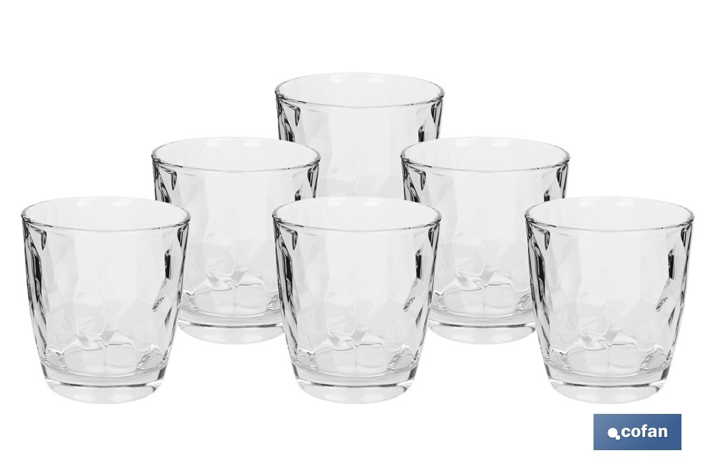 Pack de 6 verres à eau Modèle Jade | Disponibles en différentes contenances | Plusieurs couleurs - Cofan