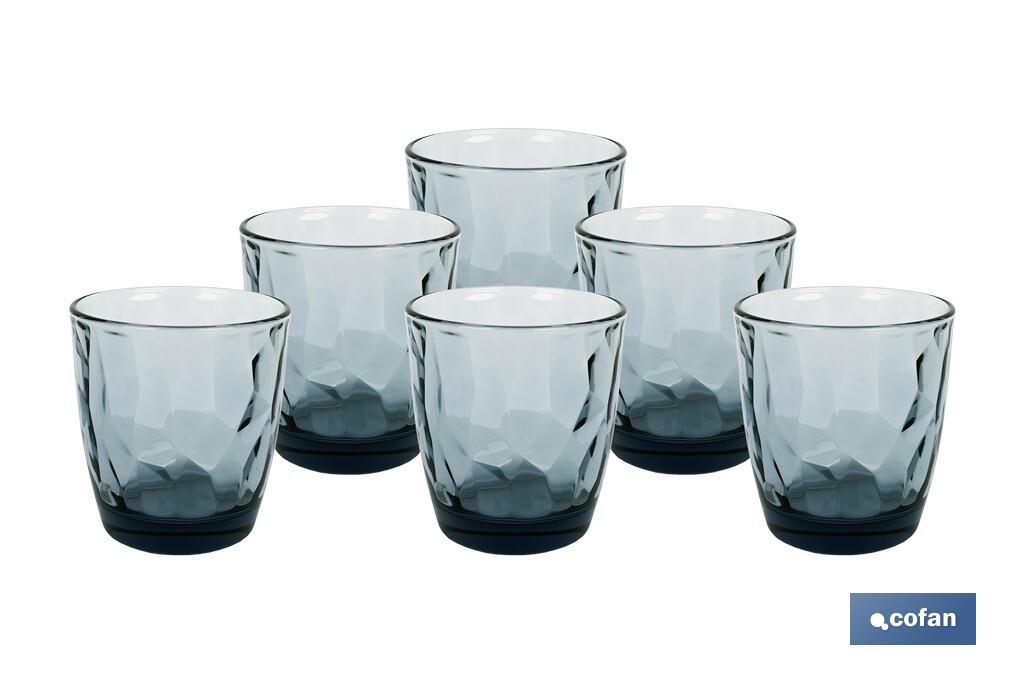 Pack de 6 vasos de agua Modelo Jade | Disponibles en diferentes capacidades | Varios colores - Cofan