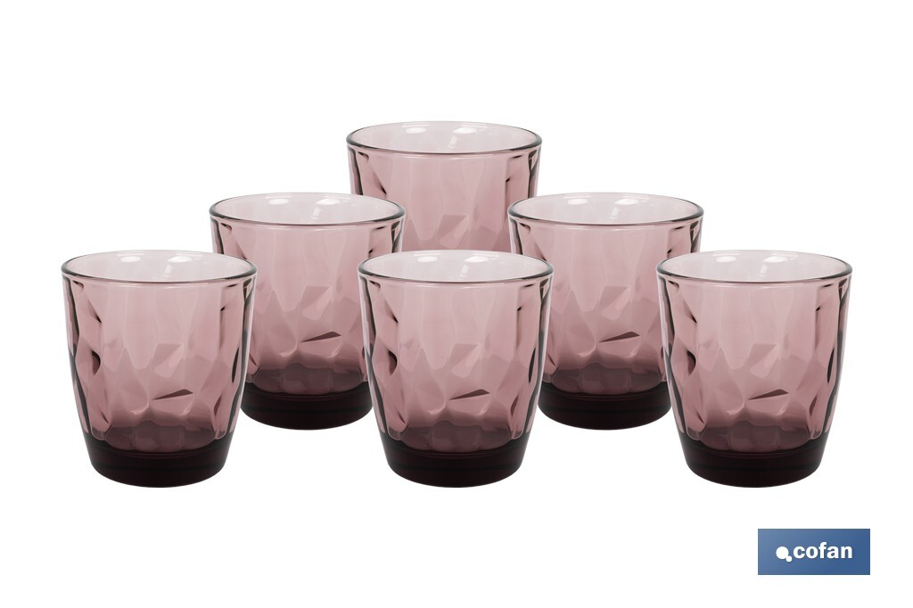 Pack de 6 vasos de agua Modelo Jade | Disponibles en diferentes capacidades | Varios colores - Cofan