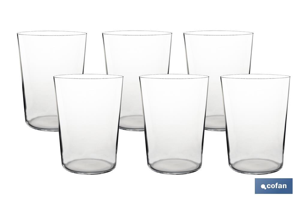 Pack of thin crystal cider glasses | Capacity: 50cl | 100% cadmium and lead free - Cofan