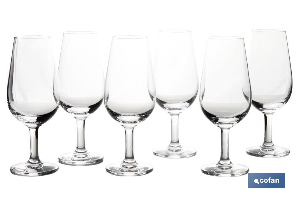 Pack of 6 wine tasting glasses | Suitable for all types of wine | Capacity: 17cl | Height: 15cm - Cofan