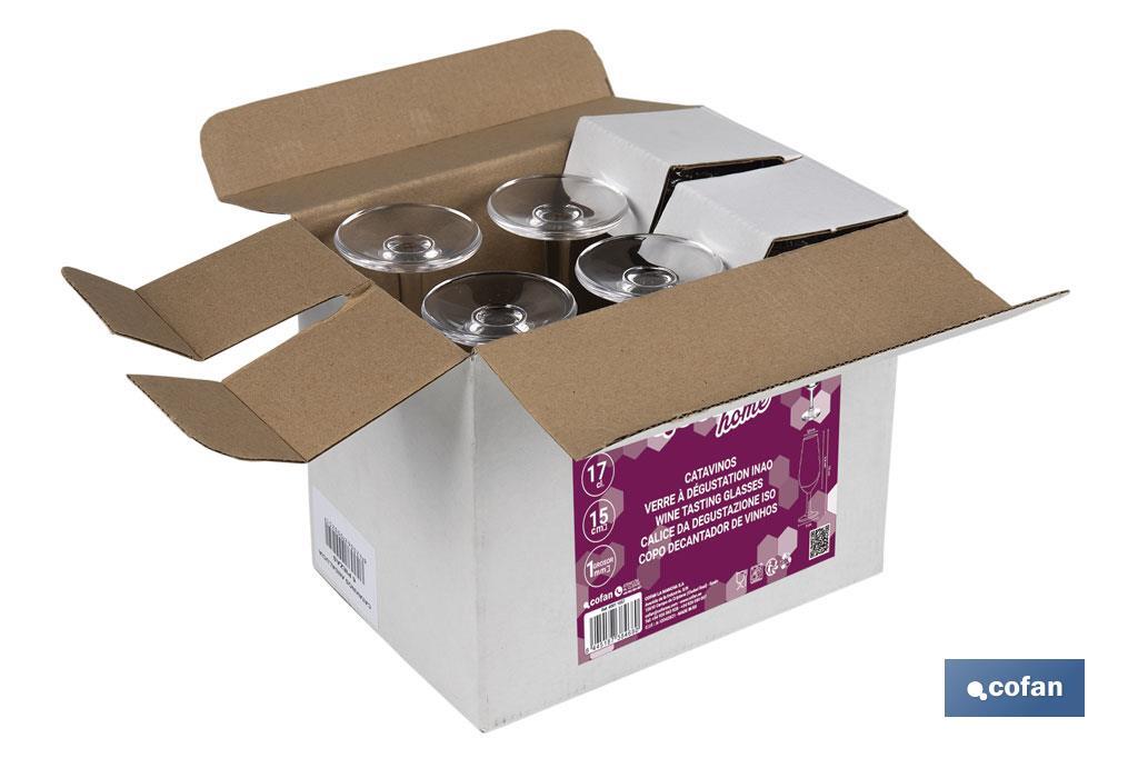 Pack de 6 copas catavinos | Adecuadas para todo tipo de vinos | Capacidad: 17 cl | Altura: 15 cm - Cofan