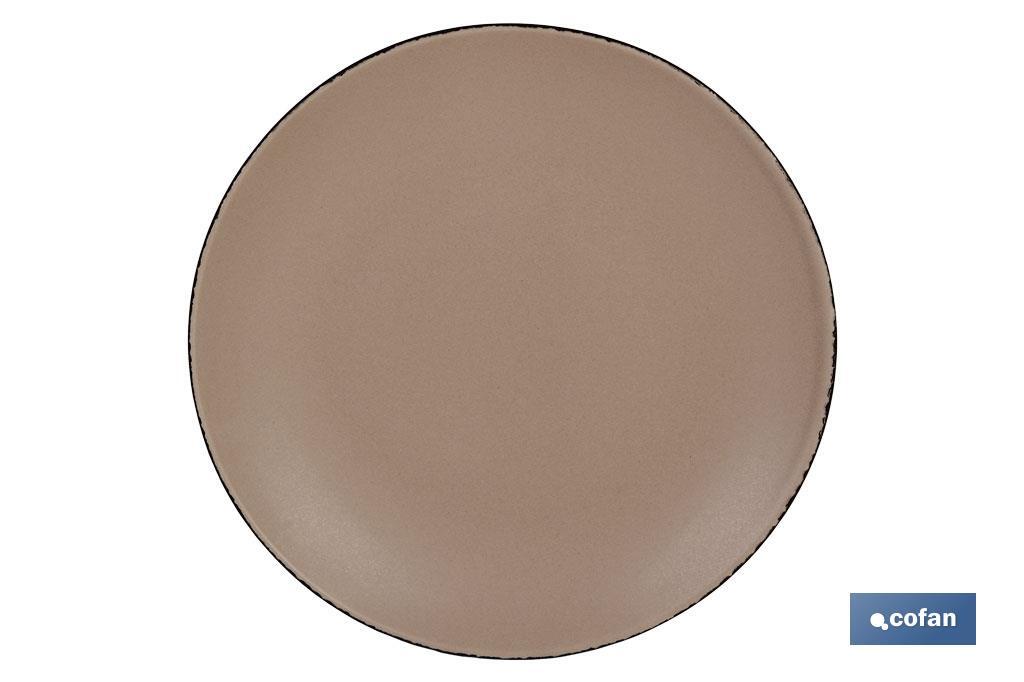 Vajilla de cerámica | 16 piezas | Color marrón mate - Cofan