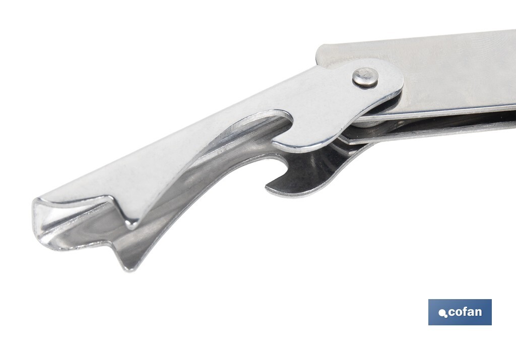 Sacacorchos con abridor | Material: Acero inoxidable | Adecuado para uso profesional | Diseño compacto y duradero | Longitud: 14 cm - Cofan