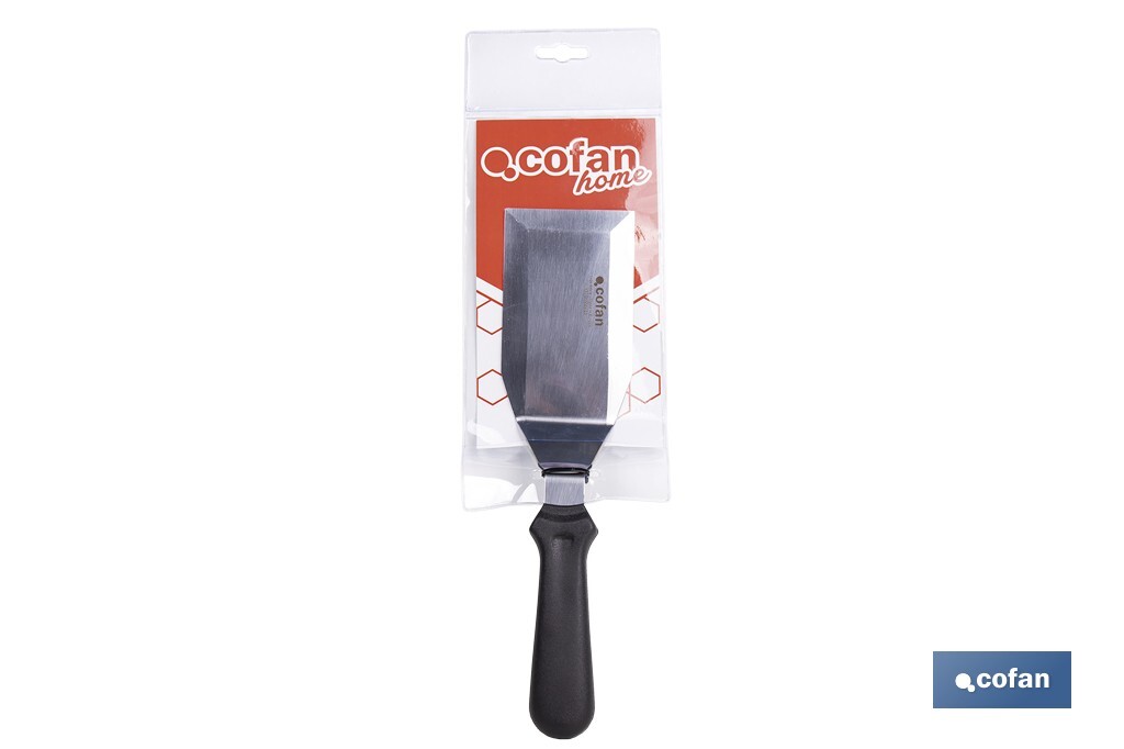 Espátula acodada de acero inoxidable | Perfecta para barbacoas, parrillas y planchas | Mango resistente y ergonómico - Cofan