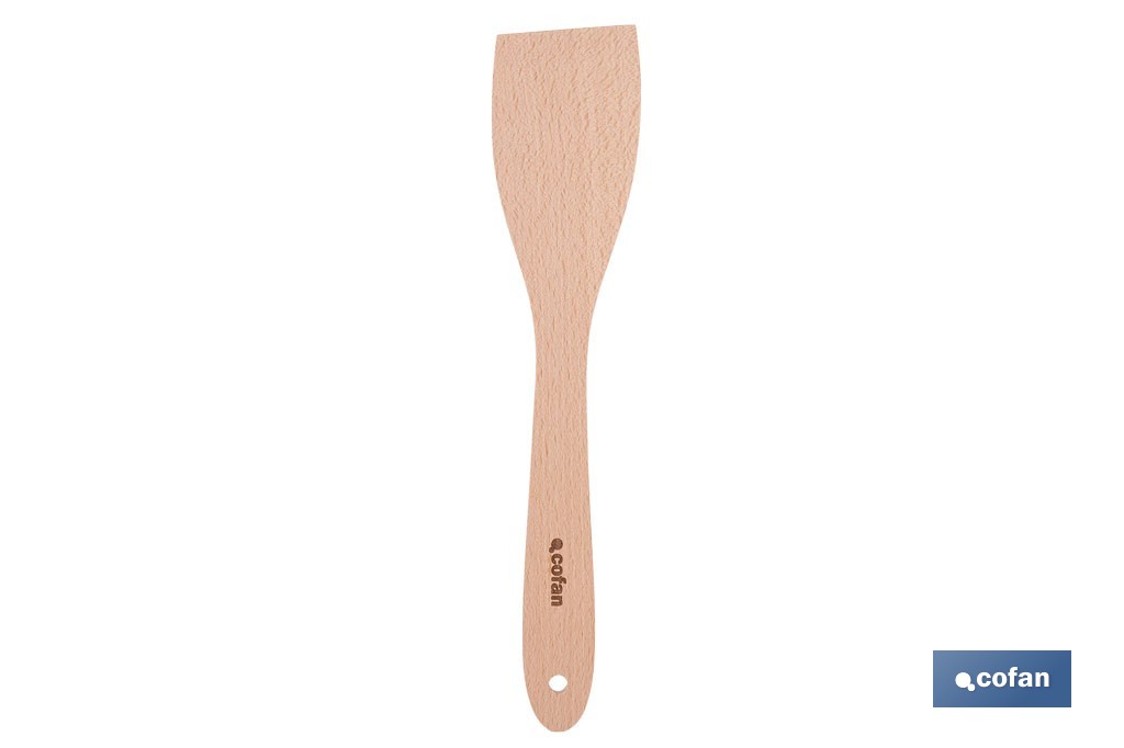 Paleta de madera de haya sin ranuras | Longitud: 30 cm | Ideal para remover y mezclar - Cofan