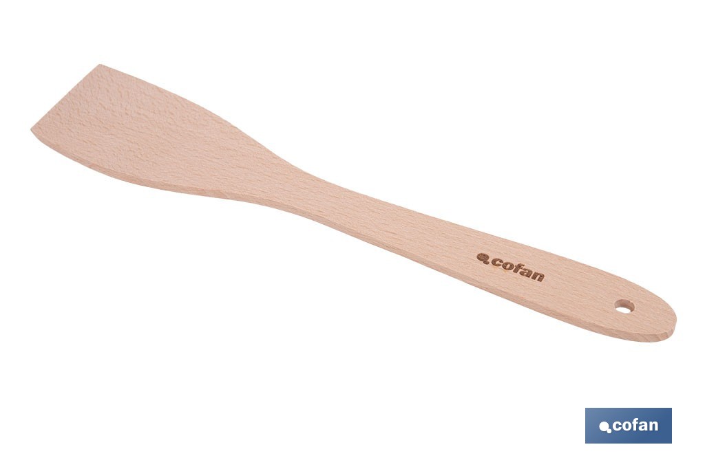 Paleta de madera de haya sin ranuras | Longitud: 30 cm | Ideal para remover y mezclar - Cofan