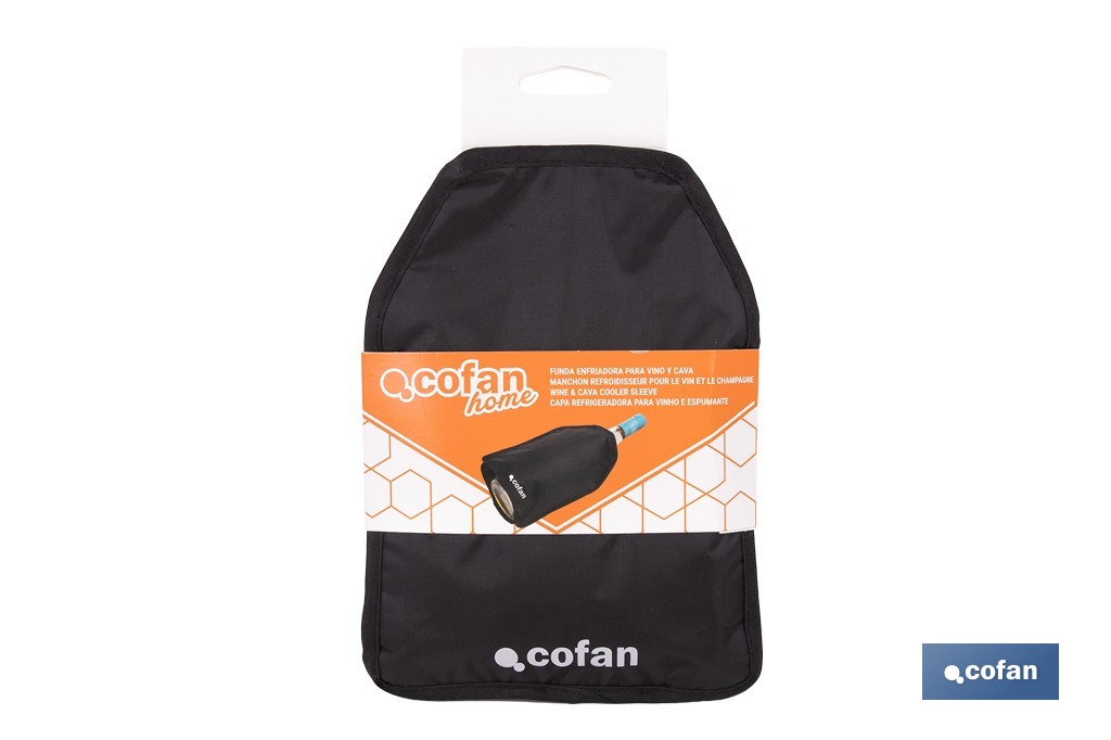 Funda enfriadora para botellas de vino y cava | Gel refrigerante integrado | Tamaño universal - Cofan