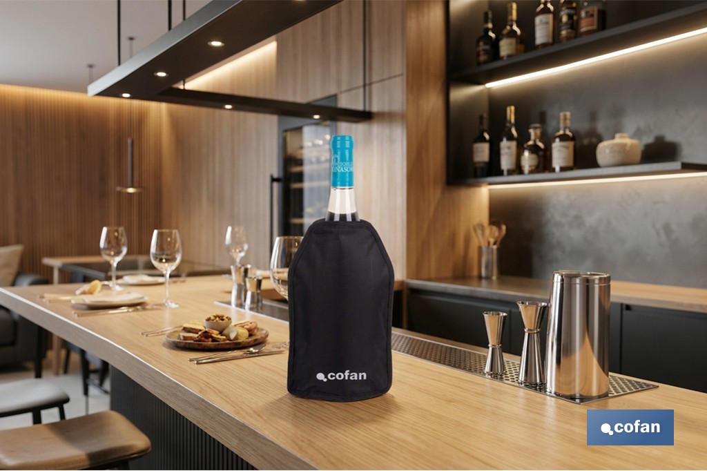 Funda enfriadora para botellas de vino y cava | Gel refrigerante integrado | Tamaño universal - Cofan