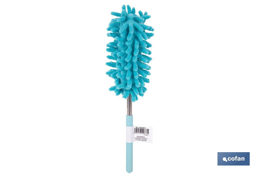 Plumero de microfibra con mango telescópico extensible de 27 a 76 cm. Ideal para altura y rincones - Cofan