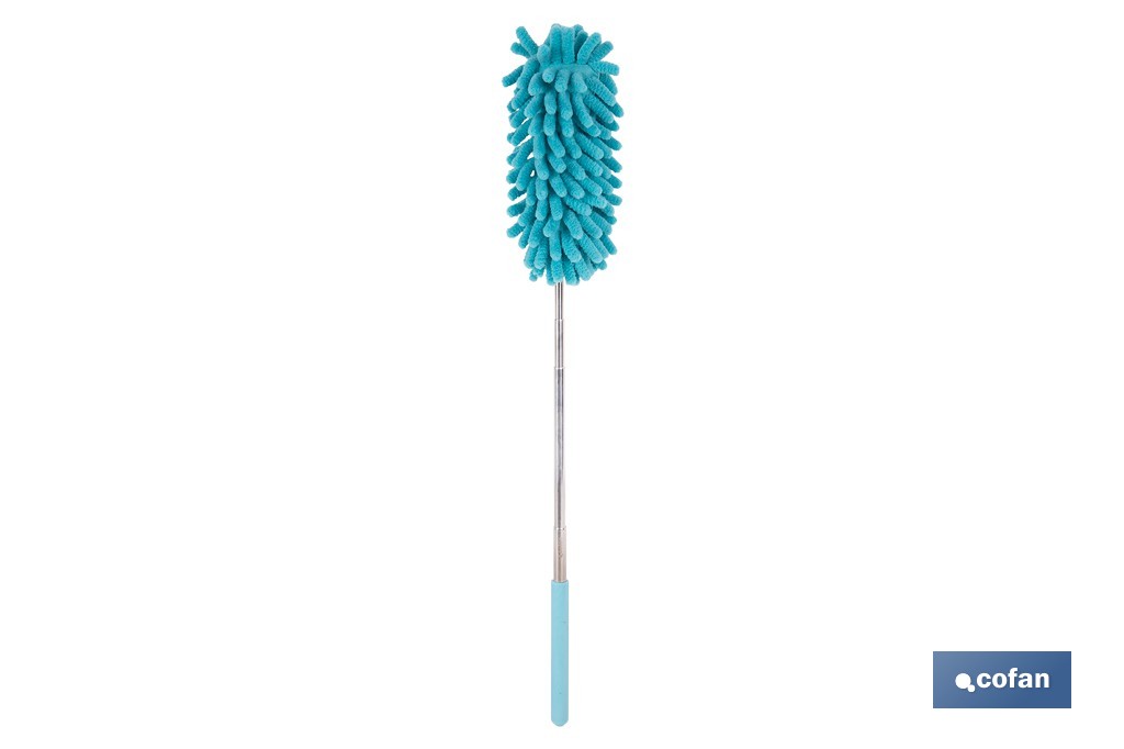 Plumero de microfibra con mango telescópico extensible de 27 a 76 cm. Ideal para altura y rincones - Cofan