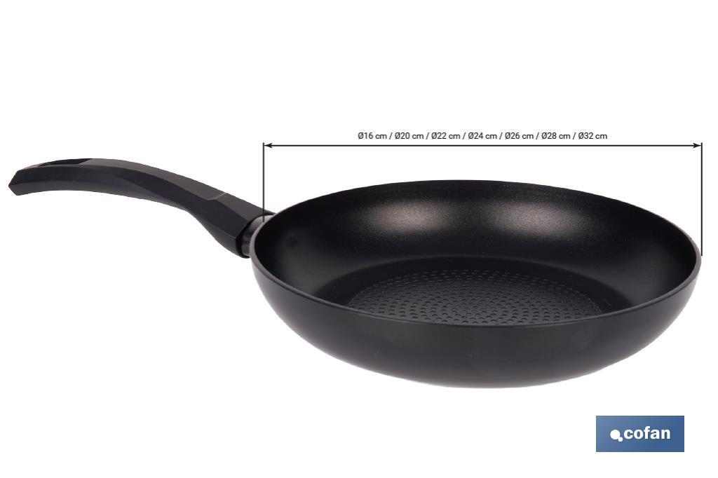 Non-stick aluminium frying pan, Brasatto Model | Diameter from 160 mm to 320 mm | With flameproof ring - Cofan