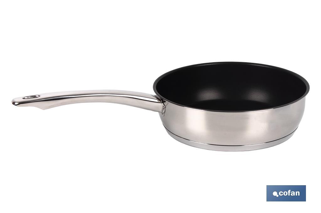 Stainless steel frying pan | Glossy finish and rust resistant | Non-stick coating | Different diameters | 0.7mm thickness - Cofan