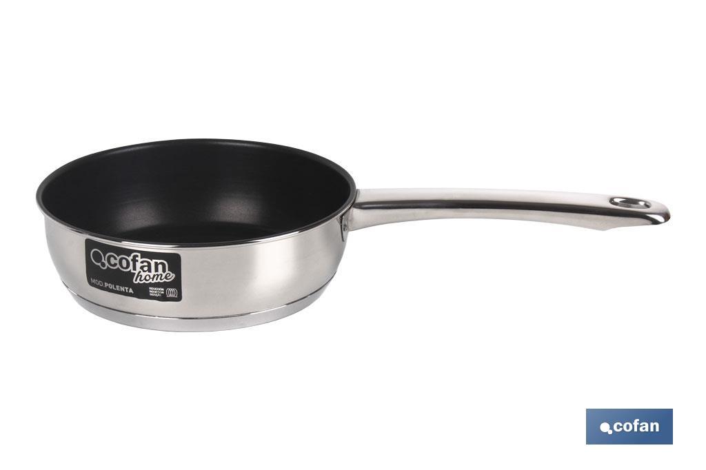 Stainless steel frying pan | Glossy finish and rust resistant | Non-stick coating | Different diameters | 0.7mm thickness - Cofan