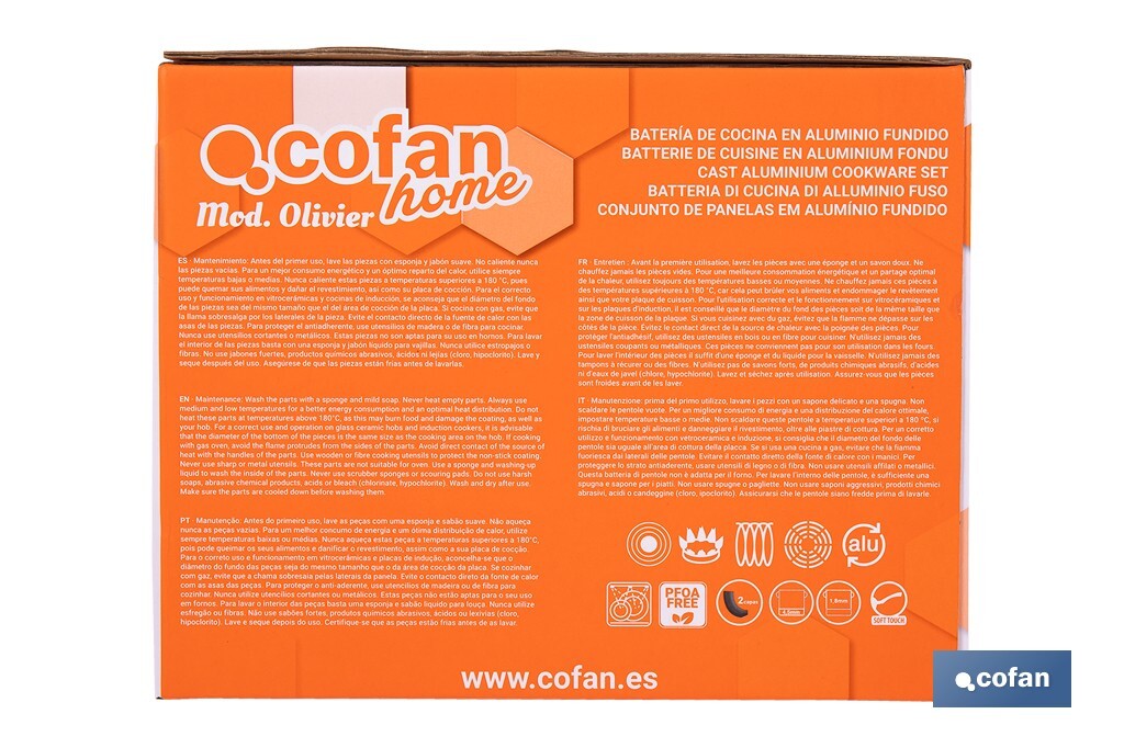Full induction cookware set | 3 Pieces | Die-cast aluminium - Cofan