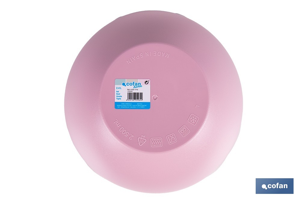 Bol Modelo Albahaca | Fabricado em polipropileno | Tigela de plástico | Várias Cores | Multiusos - Cofan