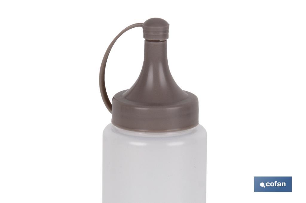 Oliera | Modello Albahaca | Bottiglia per salse o olio | Bottiglia di plastica da spremere | Color pietra - Cofan