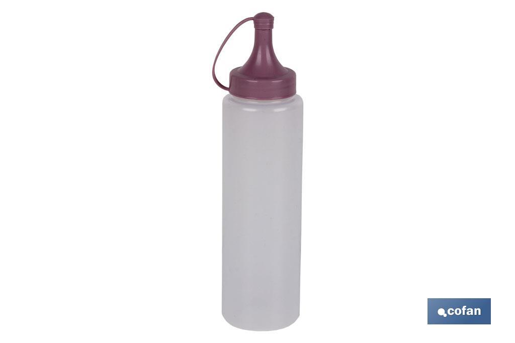 Bouteille huilier | Modèle Albahaca | Bouteille pour Sauces ou Huiles | Bouteille Exprimable en Plastique | Couleur rose poudré - Cofan