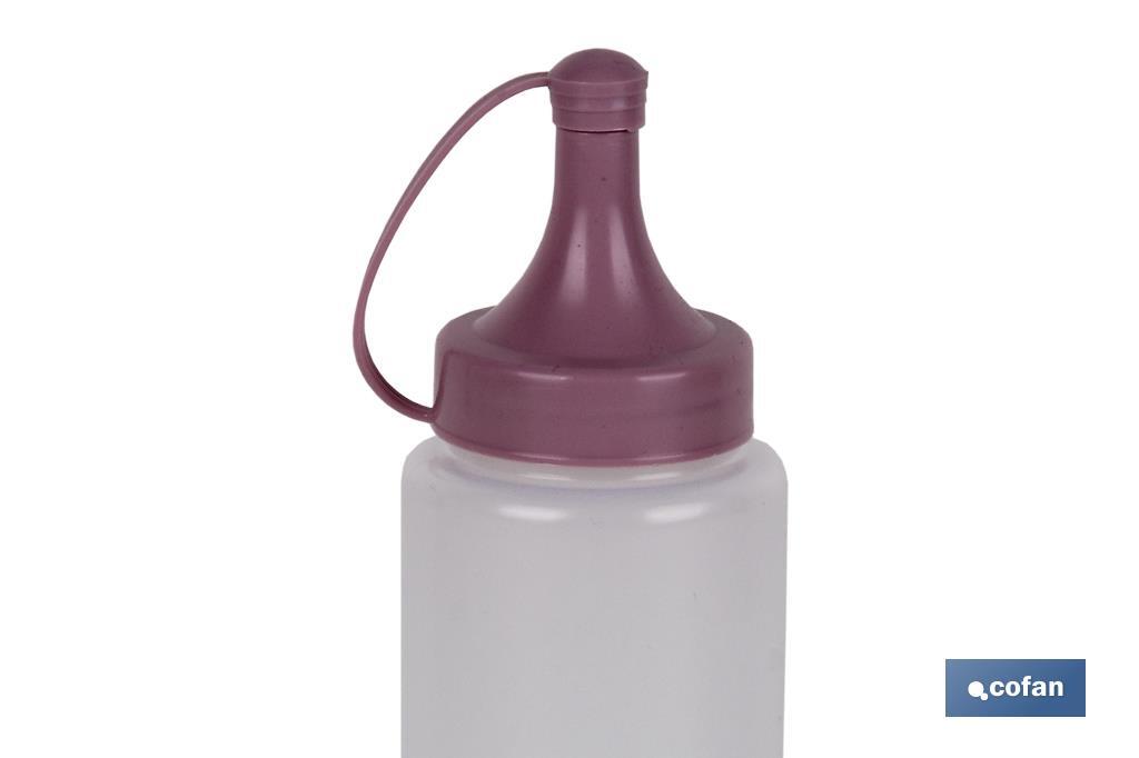 Bouteille huilier | Modèle Albahaca | Bouteille pour Sauces ou Huiles | Bouteille Exprimable en Plastique | Couleur rose poudré - Cofan